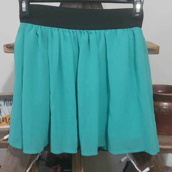 Aqua/Mint and Black Mini Skort - Picture 1 of 3